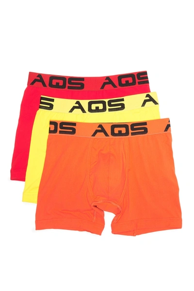 Shop Aqs Classic Boxer Briefs In Orange/red/yellow