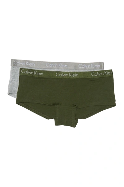 Shop Calvin Klein Logo Boyshorts In H2h Grey Heathe