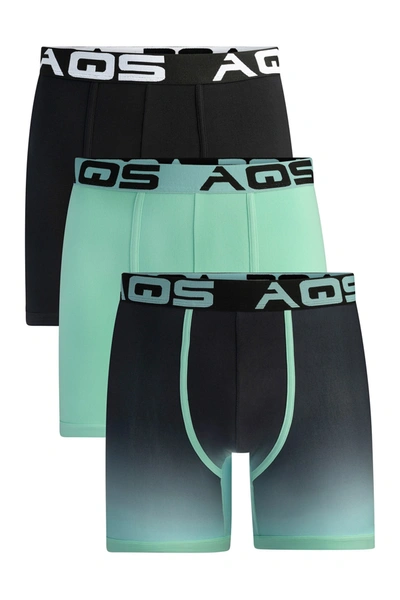 Shop Aqs Ombrè Boxer Briefs In Black/mint Ombre