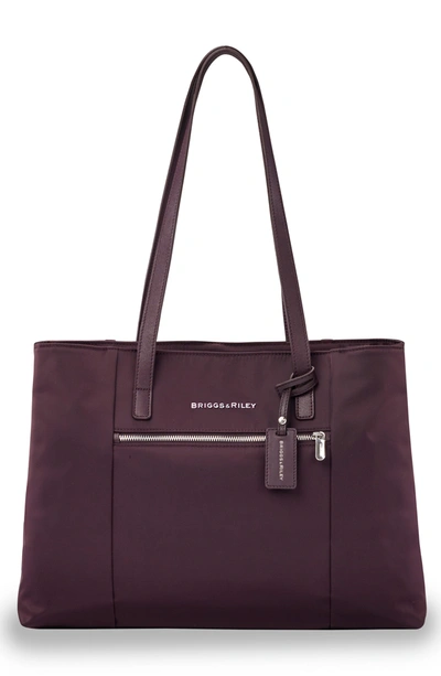 Shop Briggs & Riley Rhapsody Essential Water Resistant Nylon Tote In Plum