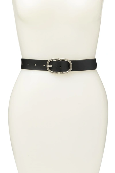 Shop Melrose And Market Melrose & Market Double Buckle Leather Belt In Black