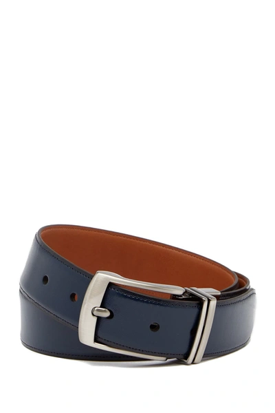 Shop Boconi Reversible Leather Belt In Rev-navy/tan