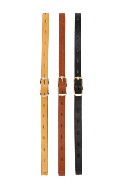 Shop Linea Pelle 3-for-1 Perforated Belt Set In Multi