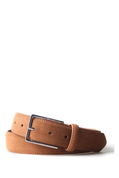 Shop Px Remy Suede Leather 3.5 Cm Belt In Tobacco