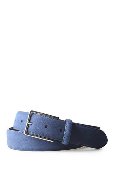 Shop Px Remy Suede Leather 3.5 Cm Belt In Navy