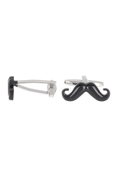 Shop Ike Behar Enamel Mustache Cuff Links In Black