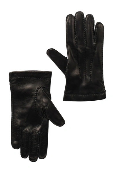 Portolano Handsewn Nappa Leather Gloves In Black