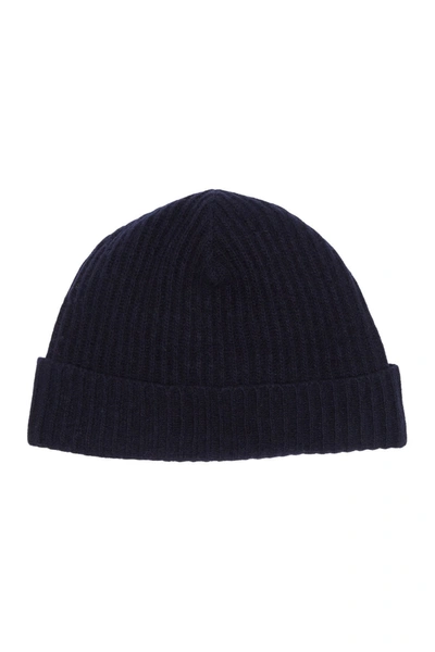 Portolano Cashmere Beanie In Uniform Navy
