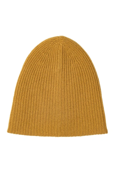 Shop Amicale Cashmere Double Layer Rib Knit Hat In 710gld