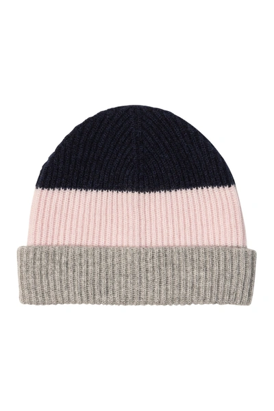 Shop Amicale Cashmere Chunky Cuff Colorblock Beanie In 690pnkmt