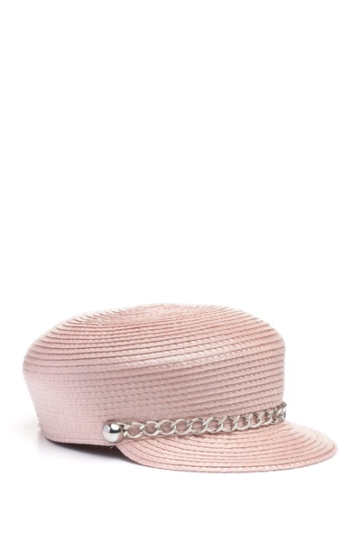 Shop Eugenia Kim Sabrina Chain Hat In Blush