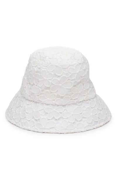 Shop Eugenia Kim Toby Eyelet Bucket Hat In Ivory