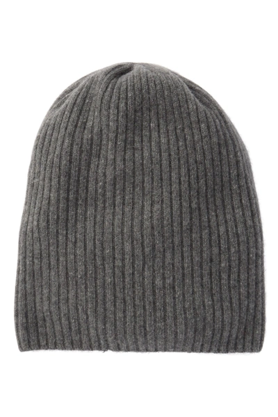 Shop Portolano Slouchy Cashmere Beanie In Medium Hth Grey