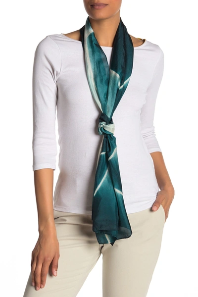 Shop Eileen Fisher Dotted Artisanal Silk Scarf In Pine