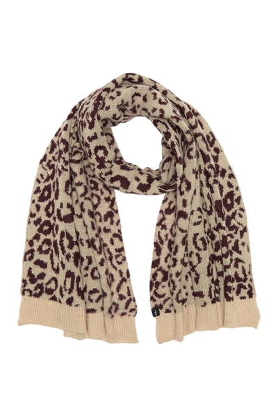 Shop Echo Leopard Knit Scarf In  Oatme
