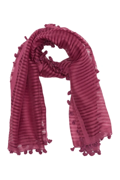 Shop Eileen Fisher Handloomed Organic Cotton Silk Stripe Scarf In Mum