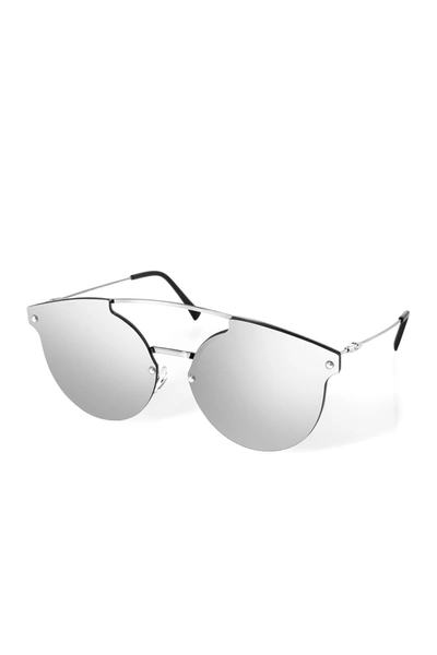 Shop Aqs Willow Aviator Sunglasses In Silver