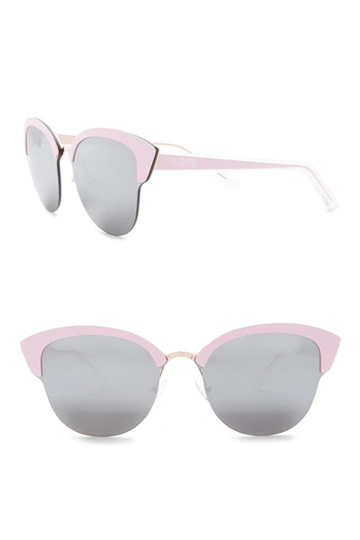 Shop Aqs Serena 70mm Cat Eye Sunglasses In Pink/clear