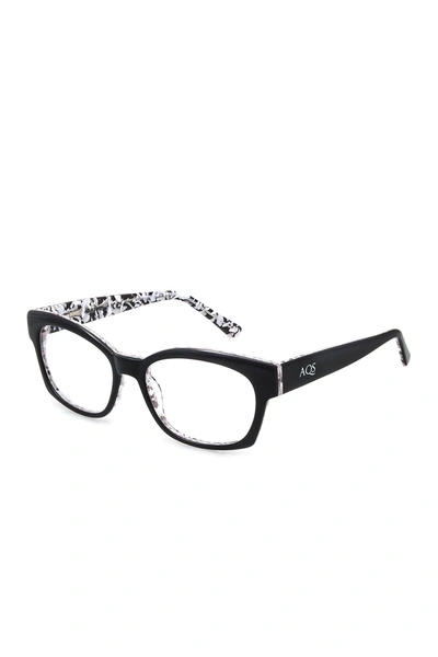 Shop Aqs 51mm Mia Acetate Optical Glasses In Black-white