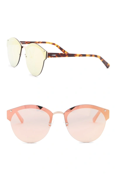 Shop Aqs Lolli 64mm Modified Cat Eye Sunglasses In Rose Gold-havana/rose Gold