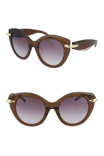 Shop Pomellato Novelty Sunglasses In Brown Brown Brown