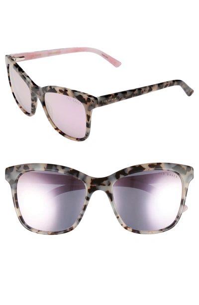 Shop Ted Baker 55mm Full Rim Cat Eye Sunglasses In Ivo