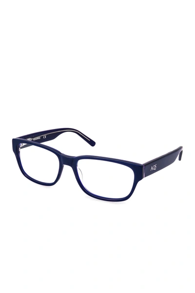 Shop Aqs 54mm Dexter Rectangular Optical Glasses In Navy Blue