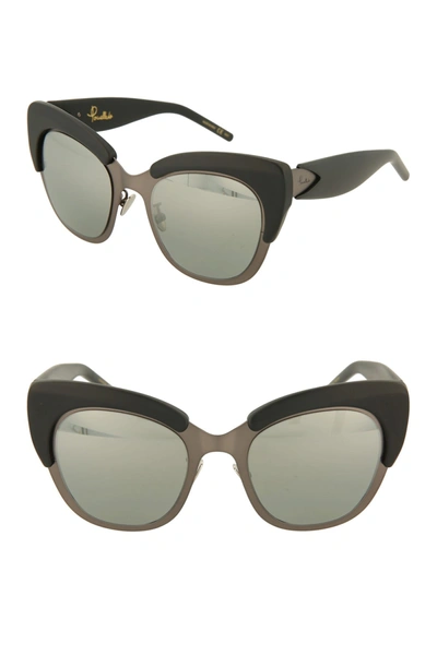 Shop Pomellato 49mm Cat Eye Sunglasses In Black Silver