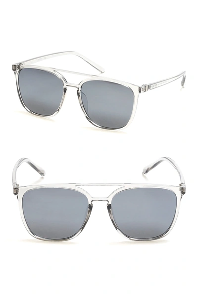 Shop Kenneth Cole Reaction 55mm Navigator Sunglasses In Whto/smkmr