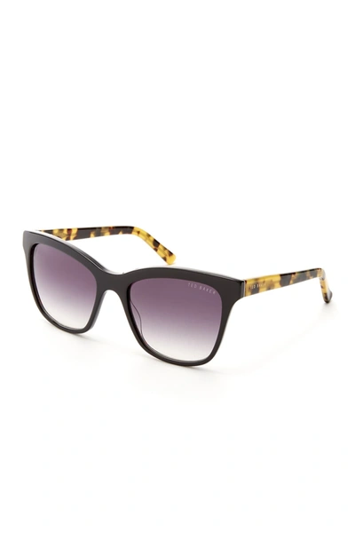 Shop Ted Baker 55mm Full Rim Cat Eye Sunglasses In Blk