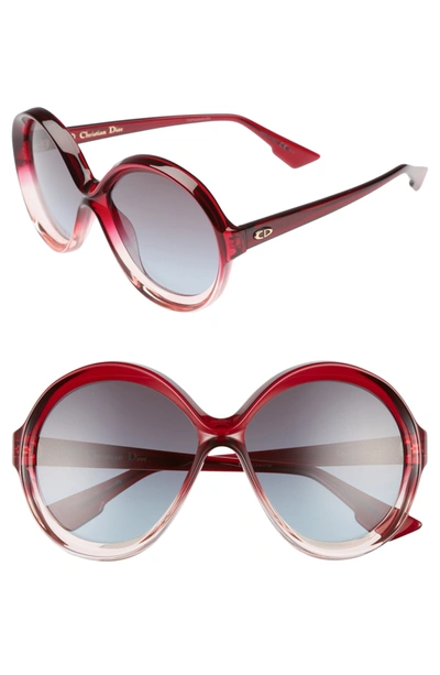 Shop Dior Bianca Round Sunglasses Sunglasses In Burgupink