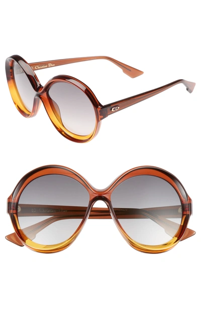 Shop Dior Bianca Round Sunglasses Sunglasses In Brwnorang