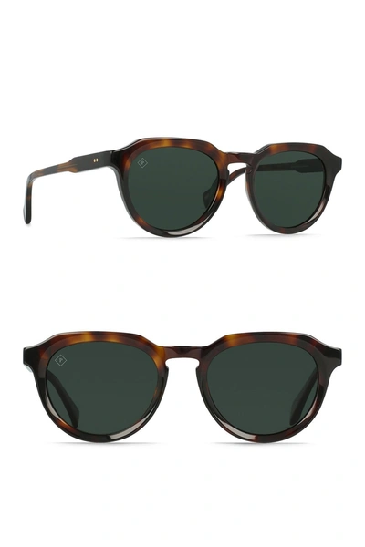 Shop Raen Sage 51mm Square Sunglasses In Kola Tort/green Pol