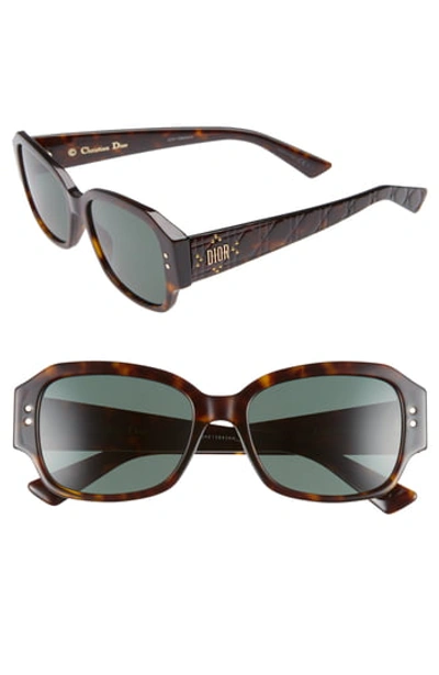 Shop Dior Stud 54mm Sunglasses In Dark Havana