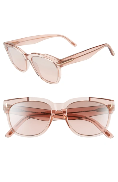 Shop Tom Ford Rhett 55mm Square Sunglasses In Pnko/violmr