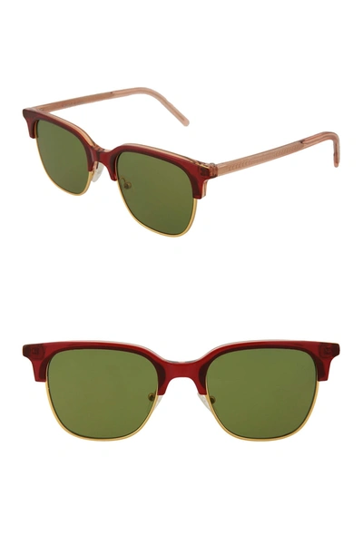 Shop Tomas Maier 50mm Acetate Metal Frame Clubmaster Sunglasses In Burgundy Pink Green