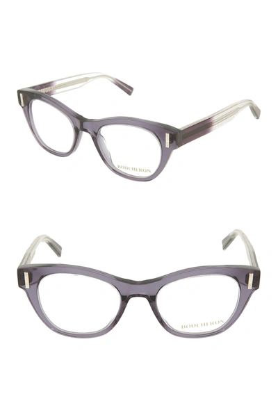 Shop Boucheron Modified Cat Eye 49mm Optical Glasses In Purple Clear