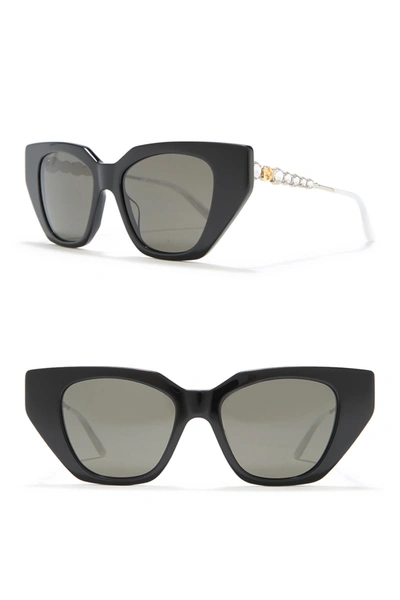 Shop Gucci 63mm Modified Cat Eye Sunglasses In Black