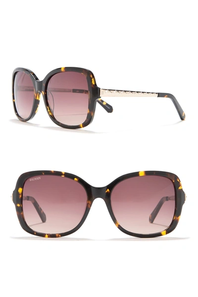 Shop Balmain 57mm Oversized Sunglasses In Tortoise