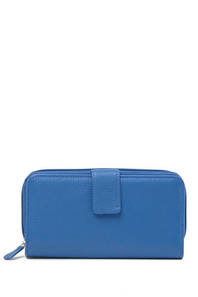 Shop Mundi All-in-one Leather Continental Wallet In 84n-chambray