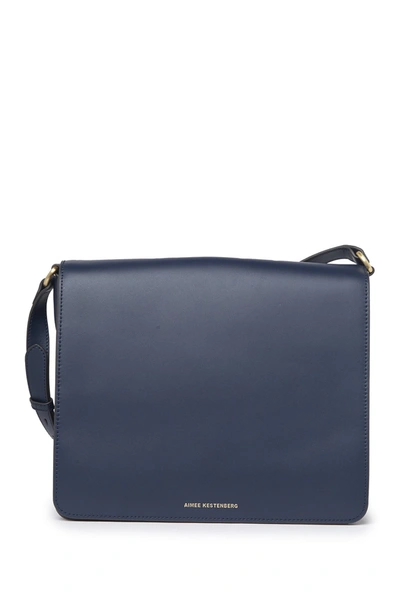 Shop Aimee Kestenberg Mariah Large Messenger Bag In Royal Navy