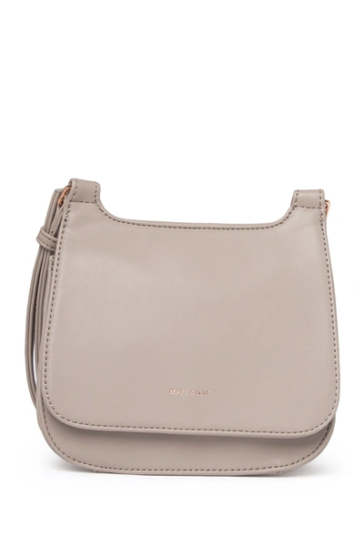 Shop Matt & Nat Luna Vegan Leather Mini Loom Crossbody Bag In Fog