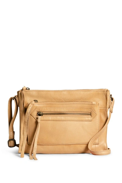 Shop Day & Mood Anni Multi Zip Leather Crossbody Bag In Caramel Camel