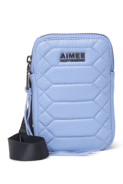 Shop Aimee Kestenberg Just Saying Leather Crossbody Bag In Periwinkle Quilt