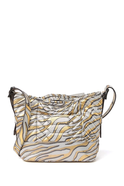 Shop Aimee Kestenberg Leather Bali Double Entry Xbody Bag In Metallic Zebra