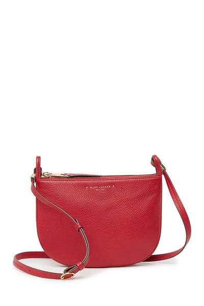 Shop Marc Jacobs Supple Leather Crossbody Bag In Cranberry