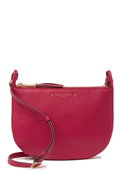 Shop Marc Jacobs Supple Leather Crossbody Bag In Cherry