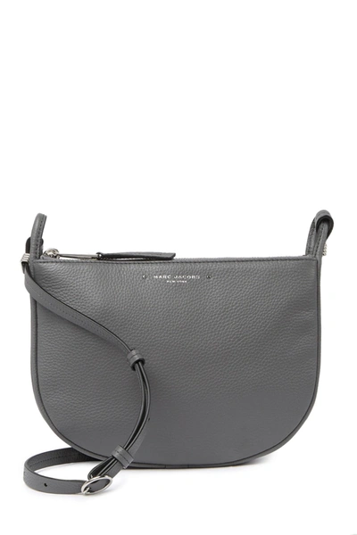 Shop Marc Jacobs Supple Leather Crossbody Bag In Shadey Grey