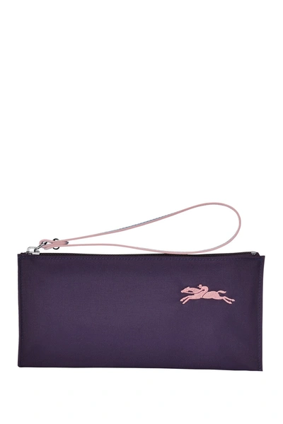 Longchamp Le Pliage Club Flat Wristlet In Bilberry