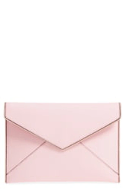 Shop Rebecca Minkoff Leo Leather Envelope Clutch In Peony
